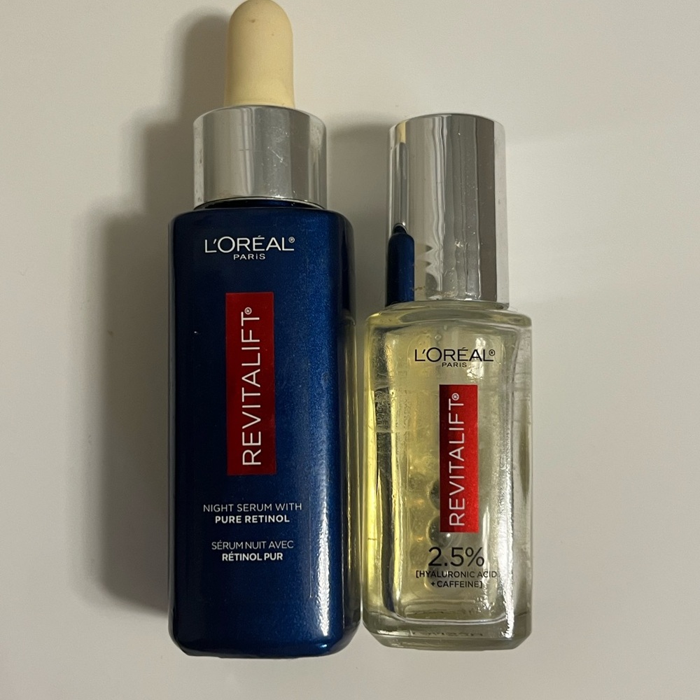 L'Oreal Revitalift Blue & Silver Serum Duo fine lines, wrinkles & dark circles